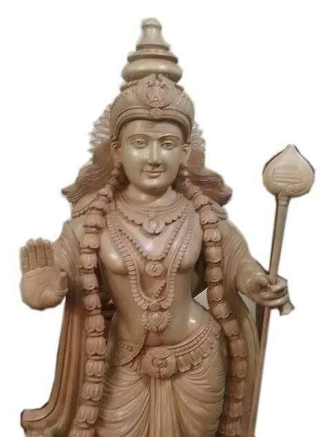 Handcarved wooden Surya sculpture