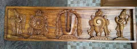 Arched wooden home temple cabinet