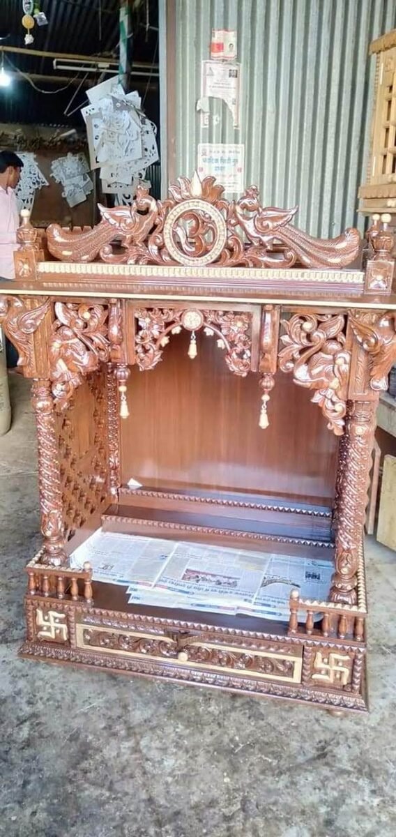 Carved wooden home temple tower